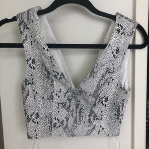 Snake print white and black set